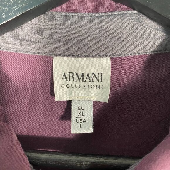 Armani Collezioni Maroon Polo Shirt Size L - Picture 3 of 5